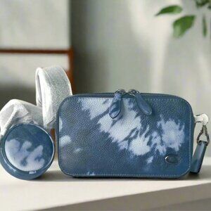 Coach Charter Tie Dye Slim Crossbody Blue Leather Sling Bag CU208